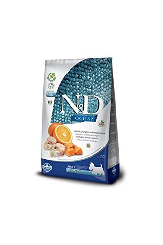 Farmina N&D Ocean Adult Mini Pellets Hundefutter (Trockenfutter, mit hochwertigen Vitaminen und natürliche Antioxidantien, ohne Mais, Zutaten: Kabeljau und Orange, Portionsgröße: 2,5 kg) von Farmina Natural & Delicious