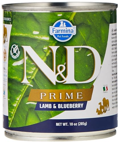 Farmina N&D Prime Pastete Hundefutter (Nassfutter, mit hochwertigen Vitaminen und natürliche Antioxidantien, ohne Mais, Zutaten: Lamm und Heidelbeere, Portionsgröße: 285 g) von Farmina Natural & Delicious