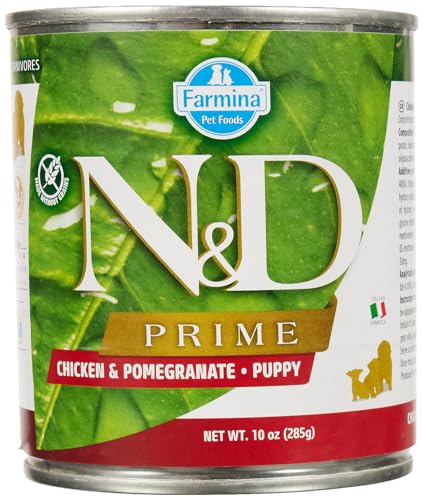 Farmina N&D Prime Puppy Pastete Hundefutter (Nassfutter, mit hochwertigen Vitaminen und natürliche Antioxidantien, ohne Mais, Zutaten: Huhn und Granatapfel, Portionsgröße: 285 g) von Farmina Natural & Delicious