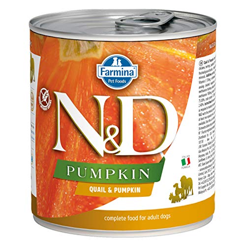 Farmina N&D Pumpkin Pastete Hundefutter (Nassfutter, mit hochwertigen Vitaminen und natürliche Antioxidantien, ohne Mais, Zutaten: Wachtel und Kürbis, Portionsgröße: 285 g) von Farmina Natural & Delicious