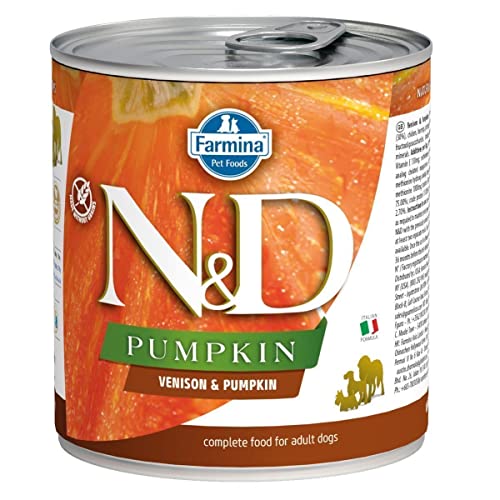 Farmina N&D Pumpkin Pastete Hundefutter (Nassfutter, mit hochwertigen Vitaminen und natürliche Antioxidantien, ohne Mais, Zutaten: Wild und Kürbis, Portionsgröße: 285 g) von Farmina Natural & Delicious