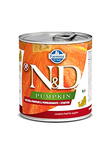 Farmina N&D Pumpkin Puppy Pastete Hundefutter (Nassfutter, mit hochwertigen Vitaminen und natürliche Antioxidantien, ohne Mais, Zutaten: Huhn und Granatapfel, Portionsgröße: 285 g) von Farmina Natural & Delicious