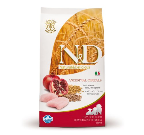 Farmina N&D ANCESTRAL GRAIN Pellets Hundefutter (Trockenfutter, mit hochwertigen Vitaminen und natürliche Antioxidantien, ohne Mais, Zutaten: Huhn, Dinkel, Hafer und Granatapfel, Portionsgröße: 12 kg) von Farmina Natural & Delicious