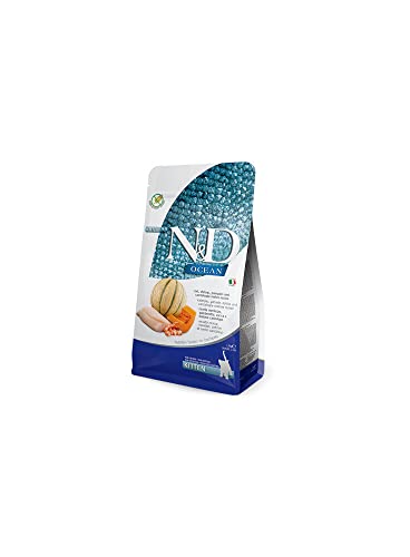 Farmina N&D Ocean Kitten Pellets Katzenfutter (Trockenfutter, mit Vitaminen und natürliche Antioxidantien, ohne Mais, Zutaten: Kabeljau, Krabben und Cantaloupe- Melone, Portionsgröße: 300 g) von N&D(ナチュラル&デリシャス)