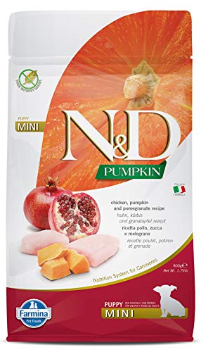 Farmina N&D Pumpkin Puppy Mini Pellets Hundefutter (Trockenfutter, mit hochwertigen Vitaminen und natürliche Antioxidantien, ohne Mais, Zutaten: Hähnchen Granatapfel, Portionsgröße: 800 g) von Farmina Pet Foods