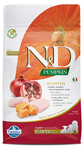 Farmina N&D Pumpkin Puppy Pellets Hundefutter (Trockenfutter, mit hochwertigen Vitaminen und natürliche Antioxidantien, ohne Mais, Zutaten: Hähnchen Granatapfel, Portionsgröße: 800 g) von Farmina Pet Foods