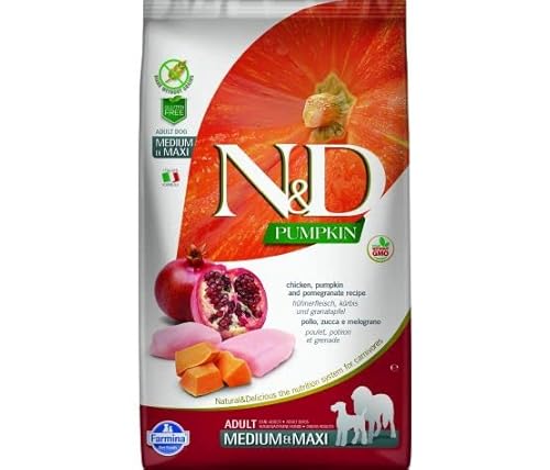 Farmina N&D Pumpkin Adult Medium Pellets Hundefutter (Trockenfutter, mit hochwertigen Vitaminen und natürliche Antioxidantien, ohne Mais, Zutaten: Wachtel, Portionsgröße: 12 kg) von Farmina Pet Foods