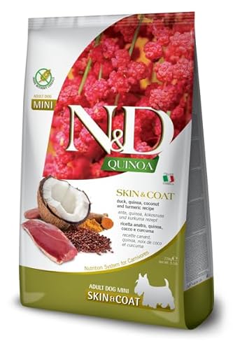 Farmina, N&D Quinoa Skin & Coat, Ente, Kokos & Kurkuma, Hund Adult Mini, 7 kg von Farmina Pet Foods