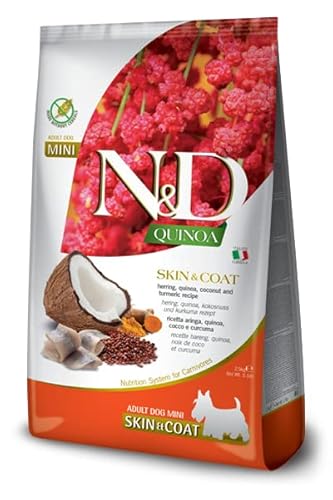 Farmina, N&D Quinoa Skin & Coat Hering, Kokos und Kurkuma, Hund Adult Mini, 7 kg von Farmina Pet Foods