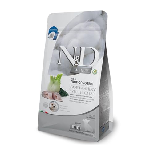 Farmina, N&D White, Wolfsbarsch, Spirulina & Fenchel, Hund Puppy Mini, 1,5 kg von Farmina Pet Foods