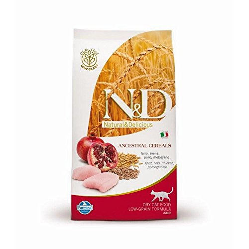 Farmina N&D ANCESTRAL Grain Adult Pellets Katzenfutter (Trockenfutter, mit Vitaminen und natürlichen Antioxidantien, ohne Mais, Zutaten: Huhn, Dinkel, Hafer und Granatapfel, Portionsgröße: 300 g) von Farmina Pet Foods