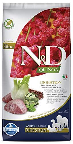 Farmina N&D Quinoa Pellets Hundefutter (Trockenfutter, mit hochwertigen Vitaminen und natürliche Antioxidantien, ohne Mais, Zutaten: Lamm, Portionsgröße: 7 kg) von Farmina Pet Foods