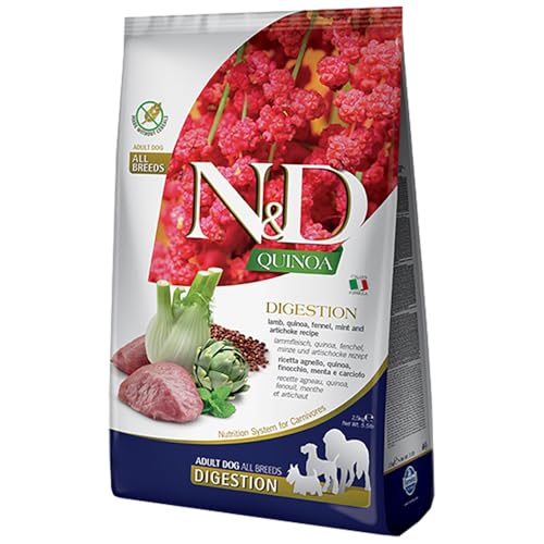 N&D QUINOA DOG DIGESTION LAMM, FINEN, MINZ UND CARCIOFO ADULT med/max kg.2,5 von Farmina Pet Foods