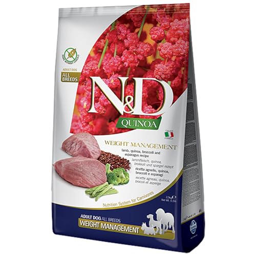 N&D QUINOA DOG WEIGHT MANAGEMENT Lamm, Brokoli und Spargel Erwachsene med/max. 2,5 kg von Farmina Pet Foods