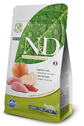 Farmina N&D Prime Adult Pellets Katzenfutter(Trockenfutter, mit hochwertigen Vitaminen und natürliche Antioxidantien, ohne Mais, Zutaten: Wildschwein und Apfel, Portionsgröße: 5 kg) von Farmina Natural & Delicious