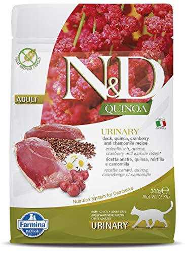 Farmina N&D Quinoa Adult Pellets Katzenfutter(Trockenfutter, mit hochwertigen Vitaminen und natürliche Antioxidantien, ohne Mais, Zutaten: Ente und Cranberry, Portionsgröße: 300 g) von Farmina Pet Foods