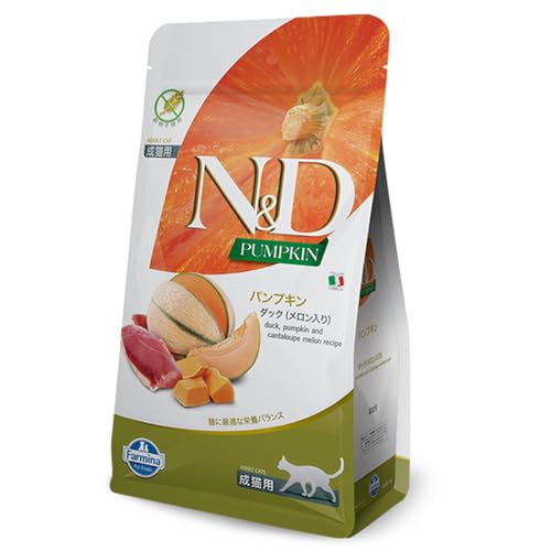 Farmina N&D Pumpkin Adult Pellets Katzenfutter(Trockenfutter, mit hochwertigen Vitaminen und natürliche Antioxidantien, ohne Mais, Zutaten: Ente und Cantaloupe, Portionsgröße: 300 g) von Farmina Natural & Delicious