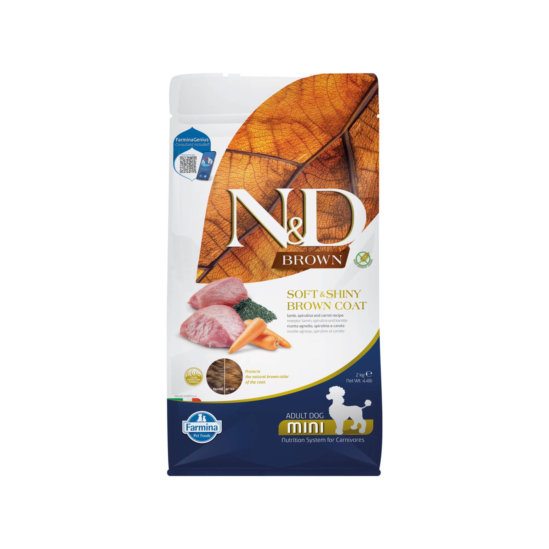 Farmina N&D Brown Adult Dog Mini - Lamm, Spirulina und Karotte - 2 kg Farmina N&D Brown Adult Dog Mini - Lamm, Spirulina und Karotte - 2 kg von Farmina