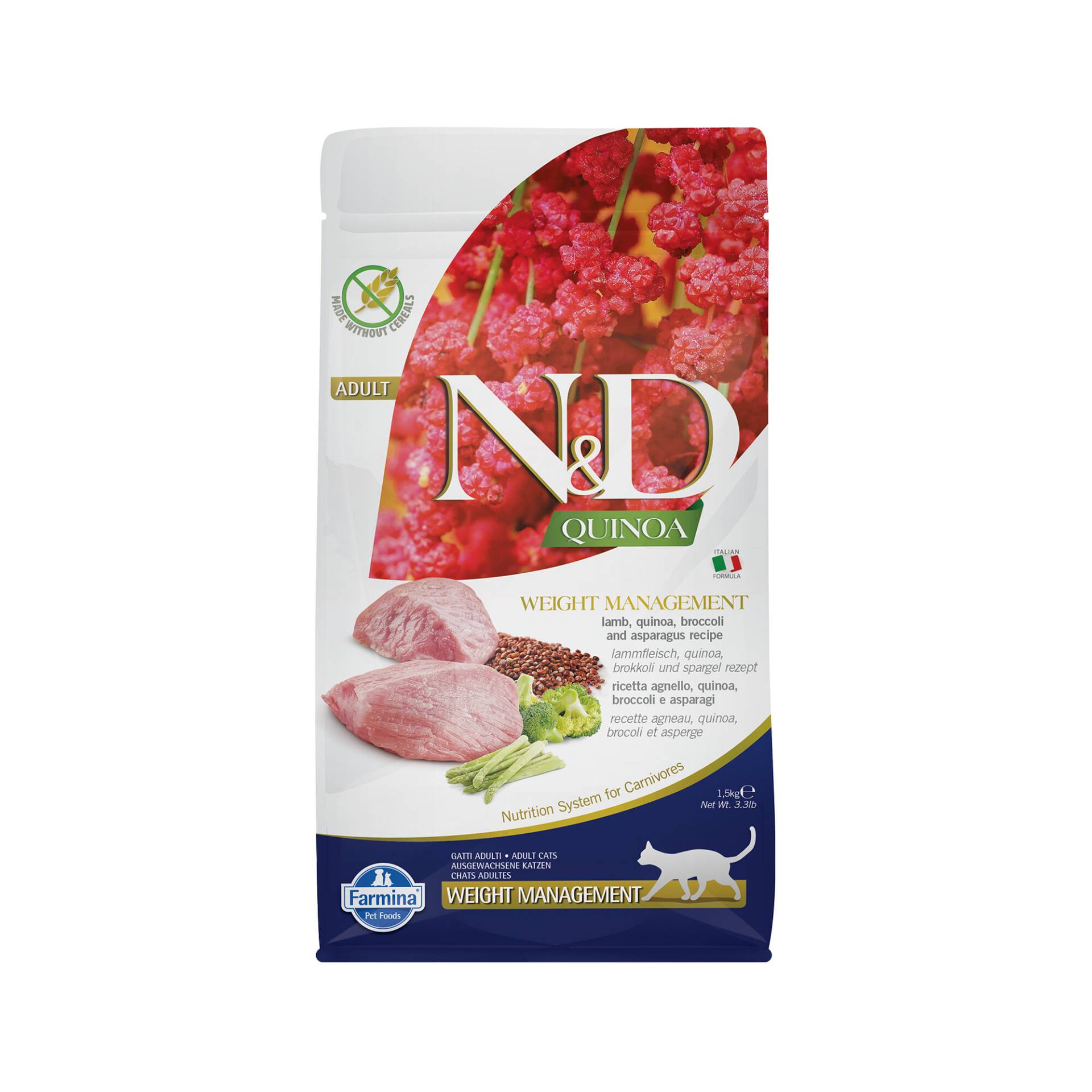 Farmina N&D Quinoa Gewichtsmanagement Adult Katzenfutter - Lamm - 1,5 kg Farmina N&D Quinoa Gewichtsmanagement Adult Katzenfutter - Lamm - 1,5 kg von Farmina