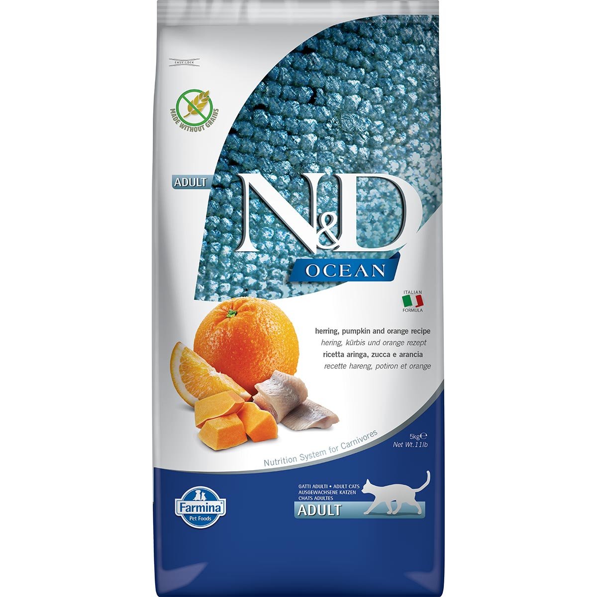 N&D Cat Ocean Adult mit Hering, Kürbis & Orange 5kg von Farmina