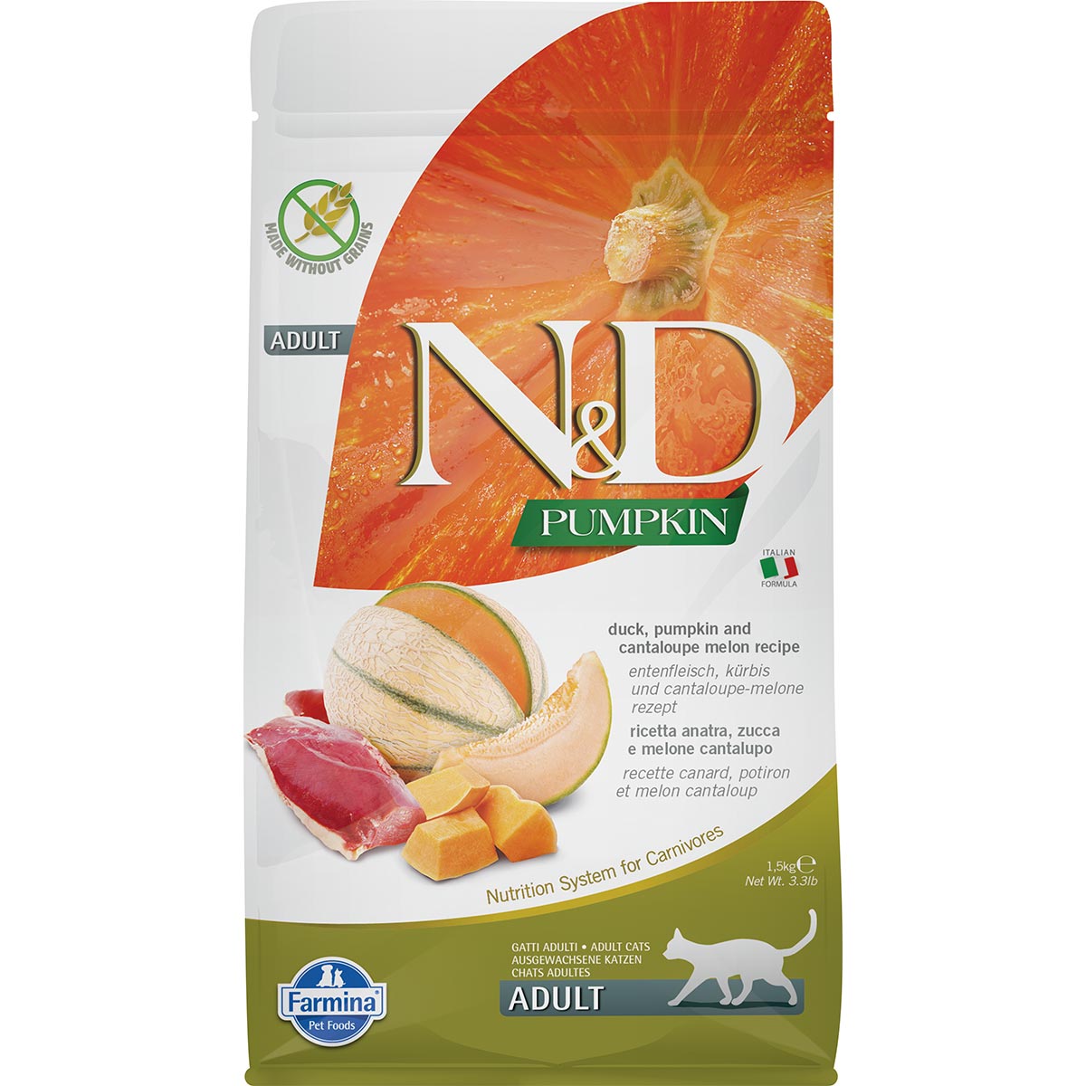 N&D Cat Pumpkin Adult mit Ente, Kürbis & Melone 1,5kg von Farmina