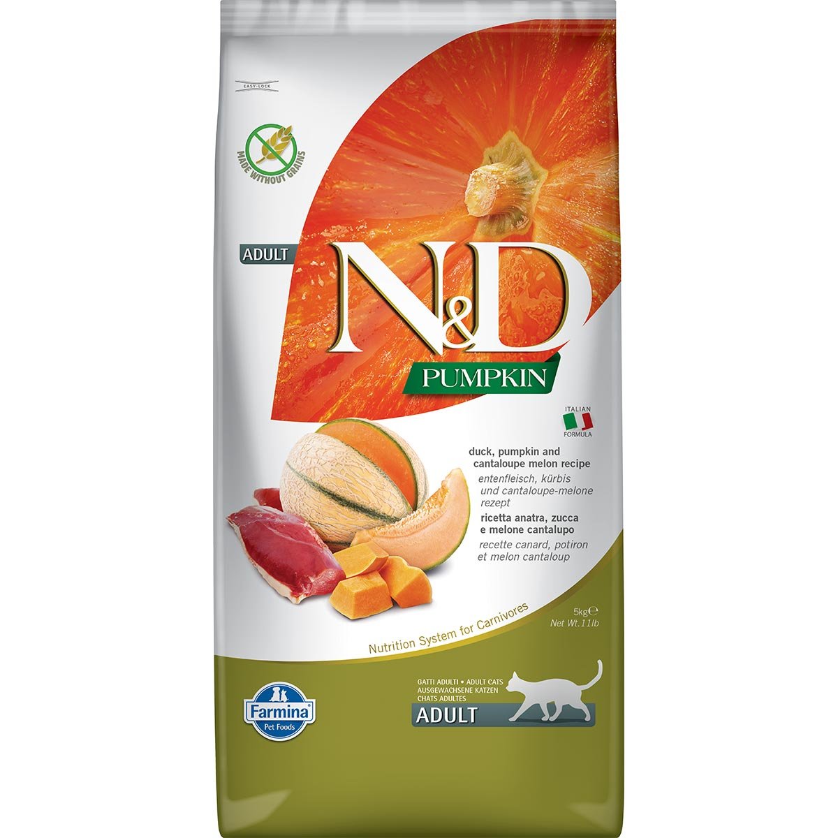 N&D Cat Pumpkin Adult mit Ente, Kürbis & Melone 5kg von Farmina