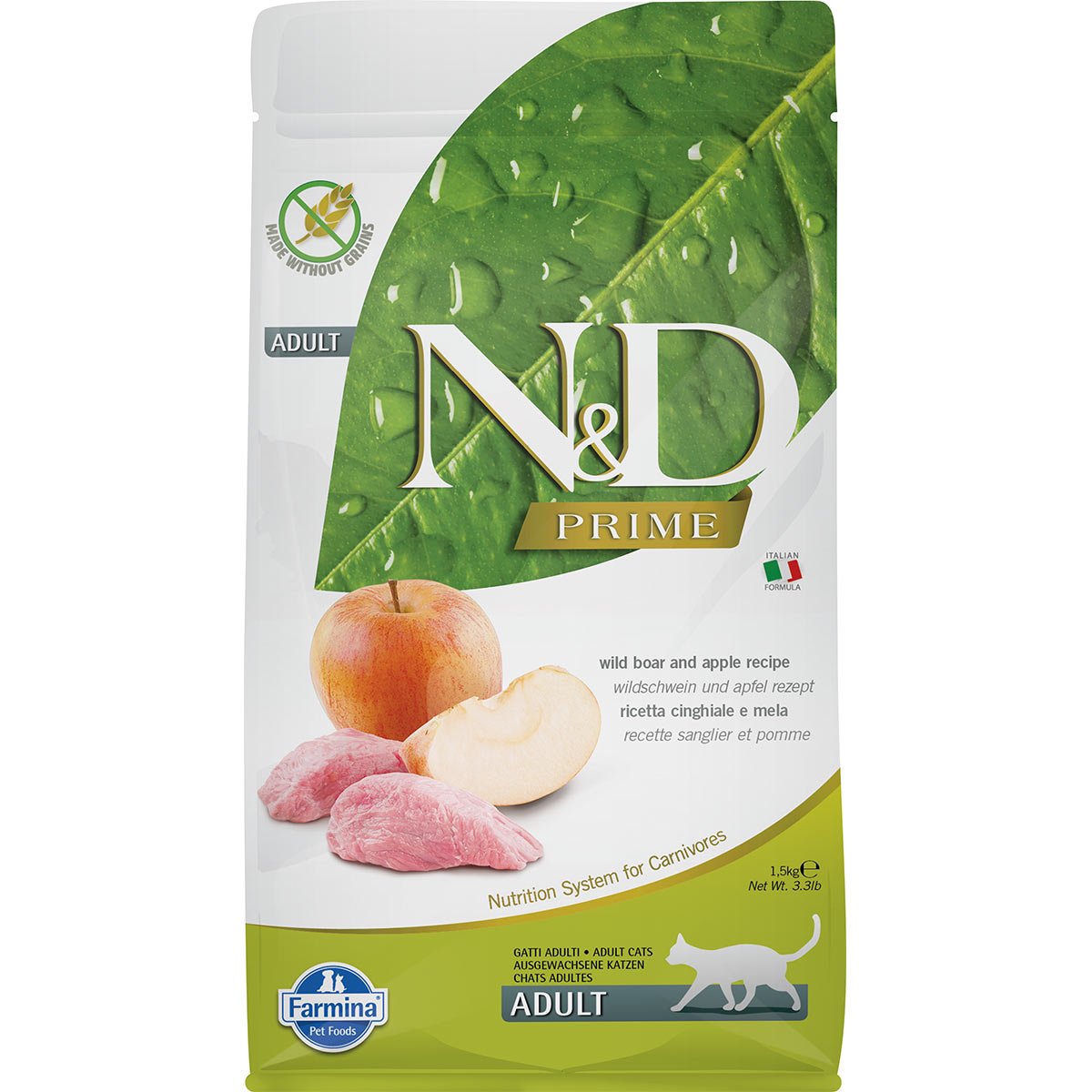 N&D Katzenfutter Wildschwein&Apfel Adult getreidefrei 1,5kg von Farmina