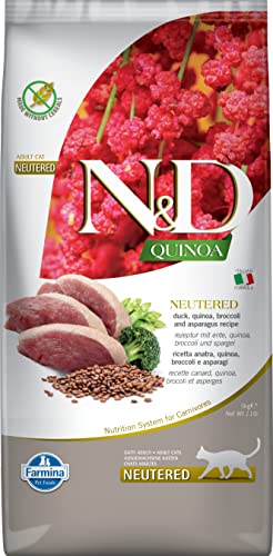 N&D QUINOA CAT DUCK, BROCOLLI & ASPARAGUS NEUTERED ADULT 5 KG von Farmina