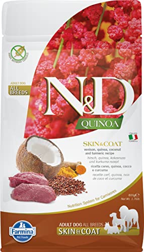 Farmina N&D Quinoa Adult Mini Pellets Hundefutter (Trockenfutter, mit hochwertigen Vitaminen und natürliche Antioxidantien, ohne Mais, Zutaten: Wildbret und Kokosnuss, Portionsgröße: 800 g) von Farmina