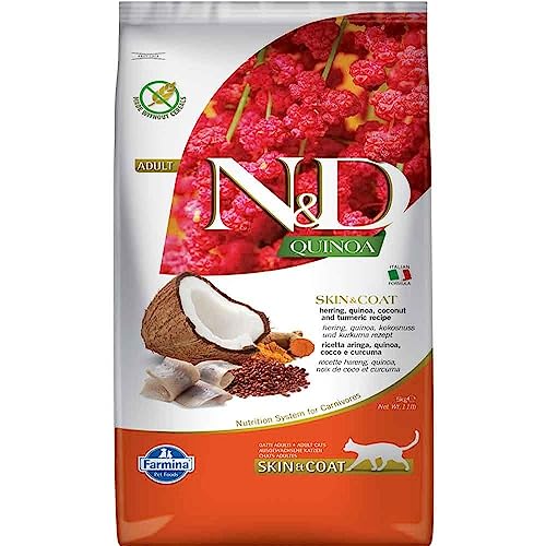 Farmina N&D Quinoa Pellets Katzenfutter (Trockenfutter, mit hochwertigen Vitaminen und natürlichen Antioxidantien, ohne Mais, Zutaten: Hering, 5 kg) von Farmina Natural & Delicious