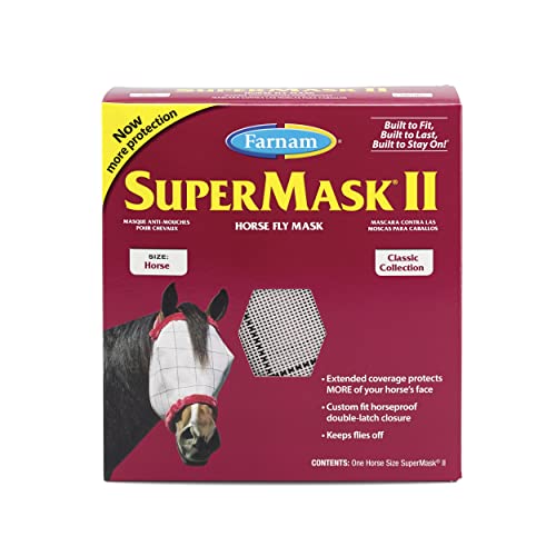 Farnam SuperMask II Fliegenmaske für Pferde, Farben können variieren, Modell: 100526865 von Farnam