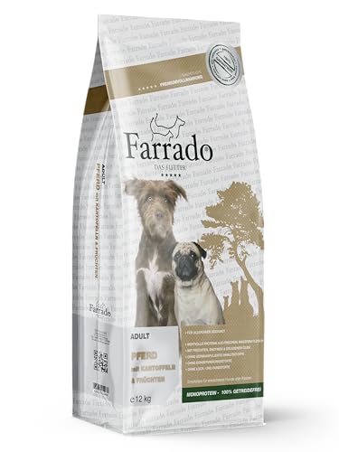 Farrado Pferd - Hundetrockenfutter für ausgewachsene Hunde Aller Rassen - getreidefrei, glutenfrei, zuckerfrei (1kg) von Farrado