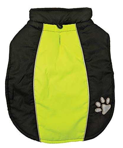 Fashion Pet Sportliche Jacke Hundemantel Schwarz & Grün Wasserabweisend Reflektierend Medium von Fashion Pet