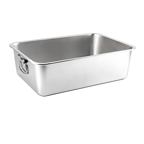 FashionCha Katzentoilette in Offener Ausführung Als Kleintierwanne Katzenklo Und Kätzchen Töpfchen Eine Edelstahlschale mit Griffen für Einfachen Transport für, 50x35x15cm mit Griff FashionCha Katzentoilette in Offener Ausführung Als Kleintierwanne Katzenklo Und Kätzchen Töpfchen Eine Edelstahlschale mit Griffen für Einfachen Transport für, 50x35x15cm mit Griff von FashionCha