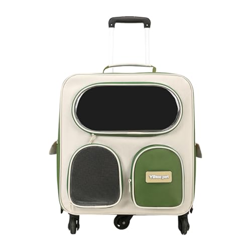 FashionCha Katzentrolley Transportrucksack für Haustiere Reisetasche Und Tragetasche Aus Nylon mit Atmungsaktiven Fenstern für Reisen Und Parkbesuche, GrÜn FashionCha Katzentrolley Transportrucksack für Haustiere Reisetasche Und Tragetasche Aus Nylon mit Atmungsaktiven Fenstern für Reisen Und Parkbesuche, GrÜn von FashionCha