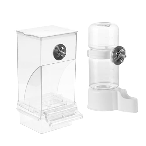 FashionCha Vogelfutter Und Wasserspender Set, Transparent, für Kanarienvögel, Sittiche FashionCha Vogelfutter Und Wasserspender Set, Transparent, für Kanarienvögel, Sittiche von FashionCha