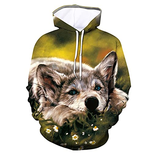 Haustier Hund Pullover 3D Gedruckt Männer Hoodie Casual Sweatshirt Trainingsanzug Unisex Harajuku Streetwear Mode Tops, 1003, M von Faxkjeuls