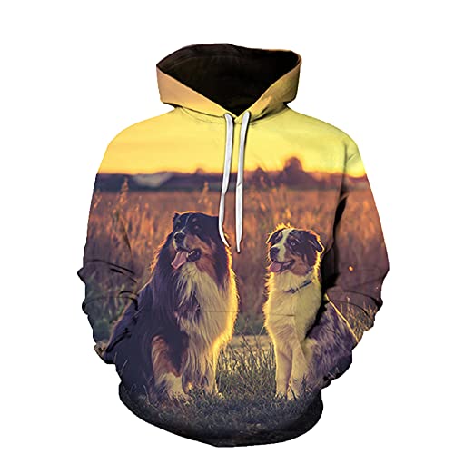 Haustier Hund Pullover 3D Gedruckt Männer Hoodie Casual Sweatshirt Trainingsanzug Unisex Harajuku Streetwear Mode Tops, 1008, L von Faxkjeuls