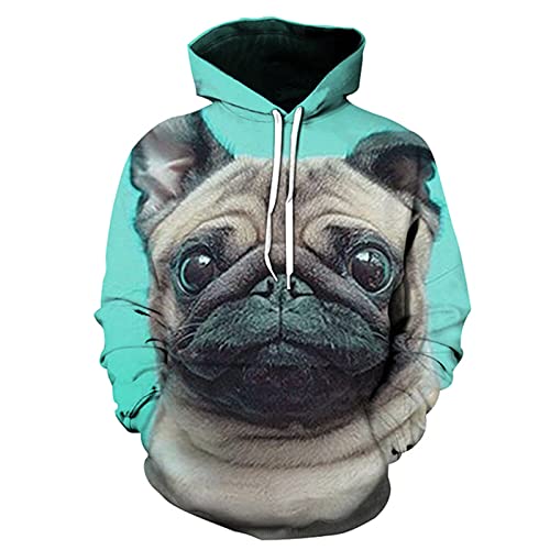 Haustier Hund Pullover 3D Gedruckt Männer Hoodie Casual Sweatshirt Trainingsanzug Unisex Harajuku Streetwear Mode Tops, 1014, S von Faxkjeuls