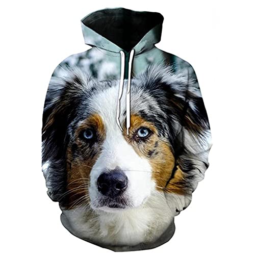 Haustier Hund Pullover 3D Gedruckt Männer Hoodie Casual Sweatshirt Trainingsanzug Unisex Harajuku Streetwear Mode Tops, 1017, L von Faxkjeuls