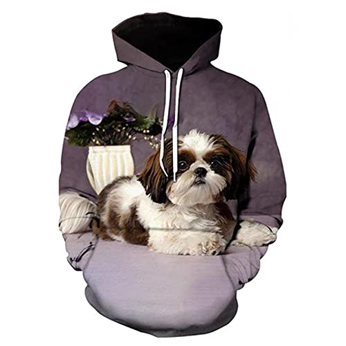 Haustier Hund Pullover 3D Gedruckt Männer Hoodie Casual Sweatshirt Trainingsanzug Unisex Harajuku Streetwear Mode Tops, 1020, XL von Faxkjeuls