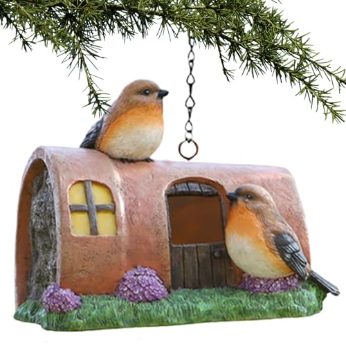 Bird Houses for Outside Resin Bluebird House Bird Nesting Box Outdoor Bird House Bird Nest for Kids Bluebird Nesting Box Bird House for Family Bird House for Friends Chinese New Year Gift von Fbinys