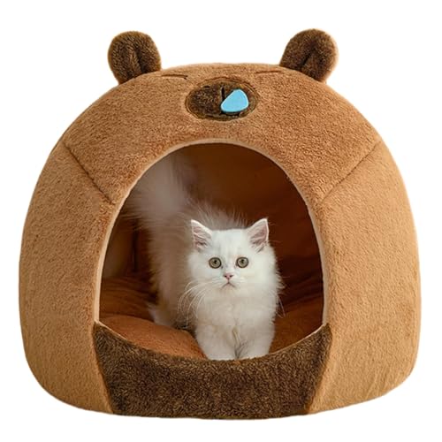 Cat Nest, Capybara Shaped Pet Bed, Warm Kitten Nest, Small Dog House Indoor, Removable Pet Bed 36xCovered Dog Cat Bed, Insulated Pet House, Comfortable Cat Bed, Cozy Dog House34cm/14.17x13.39 Inches von Fbinys