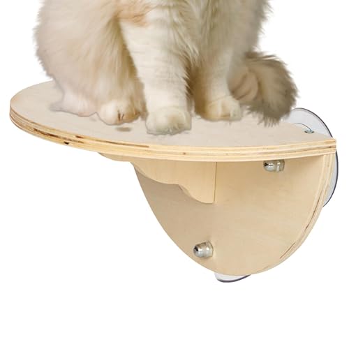 Cat Window Perch, 2-in-1 Cordless Cat Hammock, Kitten Window Seat, Suction Cup Cat Perch 29.5x19x14.5cm/11.61x7.48x5.71 Inches Wooden Cat Climber, Wall Mounted Cat Bed, Indoor Cat Hammock von Fbinys