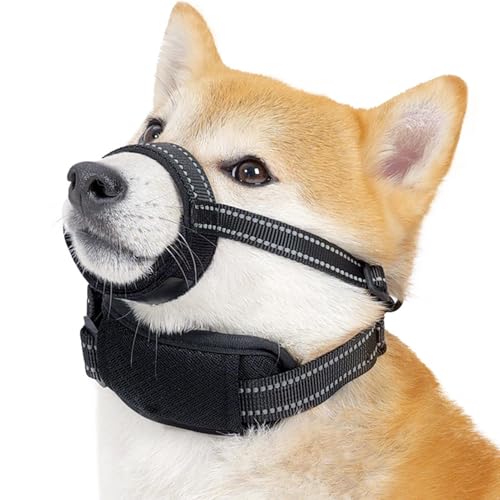 Dog Muzzle For Barking, Reflective Pet Muzzles, Adjustable Dog Muzzle, Portable Dog Muzzles, Black Dog Muzzle, Prevent Biting Muzzle, Chewing Prevention Muzzle, Barking Control Muzzle, Safe Dog Muzzle von Fbinys