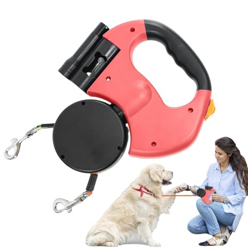 Einziehbare Hundeleine, Doppelte Haustierleine, Tragbare Hundeleine, Mehrzweckhund, Outdoor Hundeleine, Trainingshund, Verstellbare Haustierleine, Leichte Hunde, Hundeleine, Ergonomische Hundeleine von Fbinys