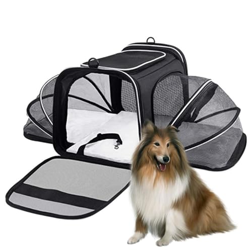 Erweiterbare Katzentragetasche, tragbare Katzen-Reisetasche, Haustier-Tragetasche, Hundetragetasche, abnehmbare Hundetasche, Haustier-Tragetasche für Reisen, Katzen-Reisetasche, erweiterbare von Fbinys