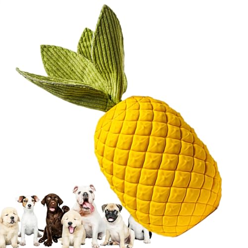 Fbinys Ananas Hundespielzeug, Naturkautschuk Hundekauen, Unzerstörbares Hundespielzeug, Quietschendes Hundespielzeug, Leckerli-Dosierung Hundespielzeug, Hunde-Puzzle-Spielzeug, Zähes von Fbinys