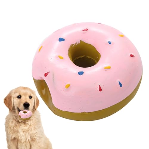 Fbinys Donut-Kauspielzeug, Latex-Kauspielzeug, Donut-Form, quietschendes Spielzeug für Kauer, multifunktionales Trainingszubehör, bissfest, niedliches Kauspielzeug für Zuhause, Haustiergeschäft von Fbinys