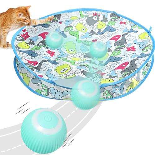 Fbinys Hiding Cover Exercise Toy, Hiding Cover Exercise Toy for Indoor Cats, Kitten Interactive Hunting Toy, 2 in 1 Play Mat Cat Toy for Indoor Cats, Kittens, Engaging Pet Supplies von Fbinys